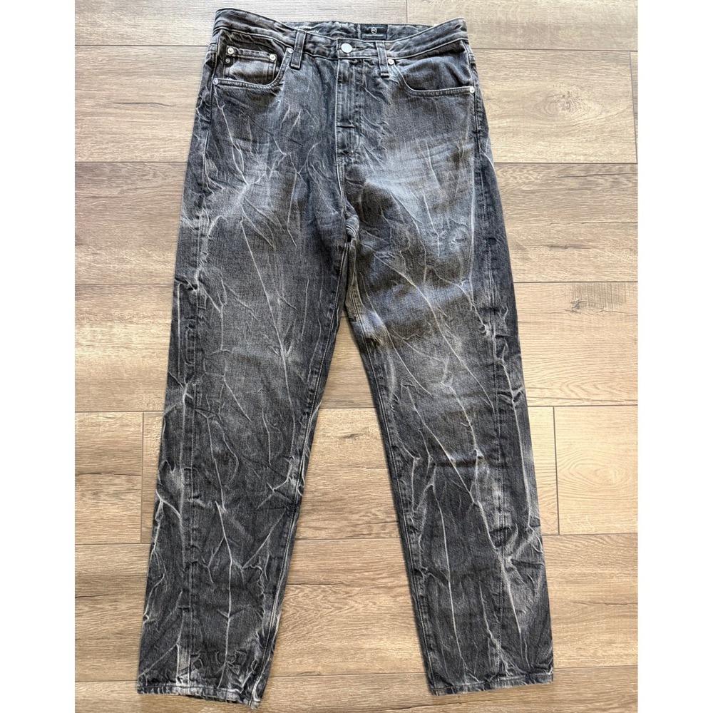 AG Adriano Goldschmied The Phoebe High Waist Tapered Leg Jeans Black 29R